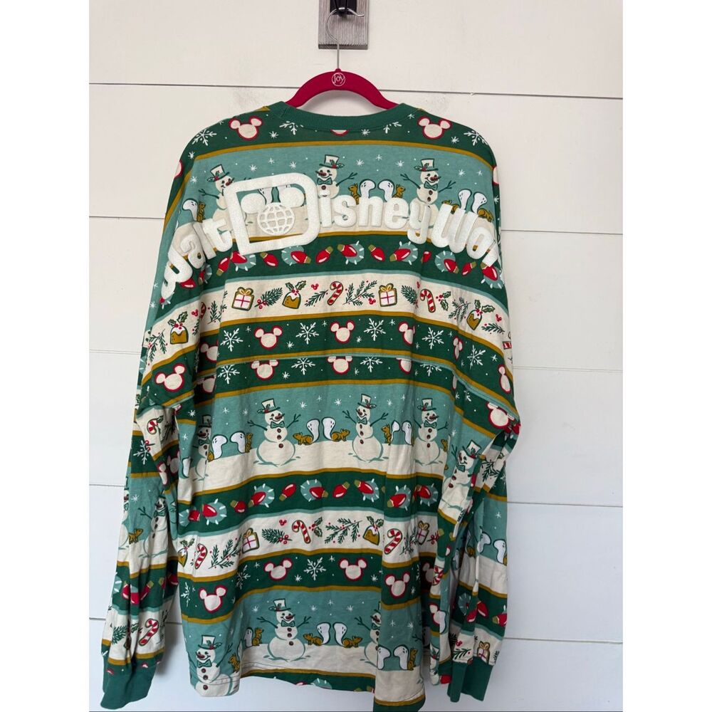 Disney Adult XXL Green White Spirit Jersey Pullover Longsleeve - Picture 3 of 4